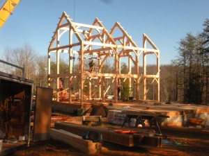 After the foundation, came the timbers