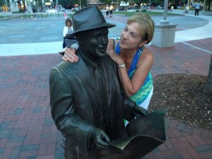 Sculpture of Johnny Mercer, composer of the song, "Moon River."