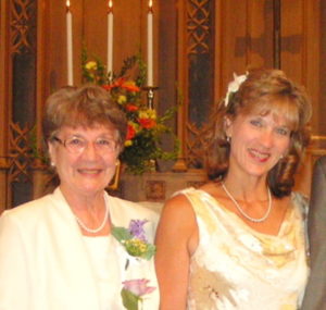 Mom and Karen on wedding day