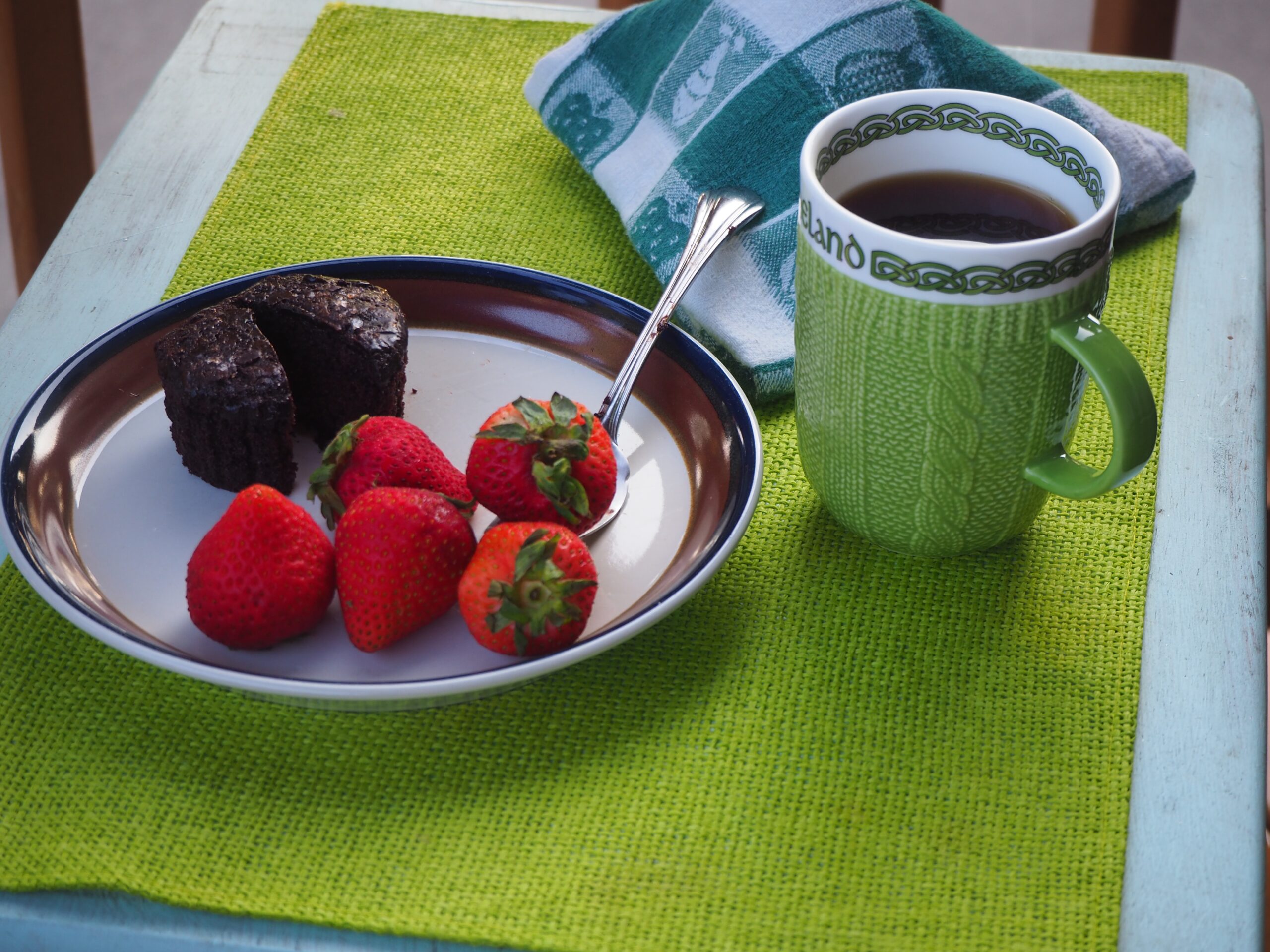 coffee and strawberries