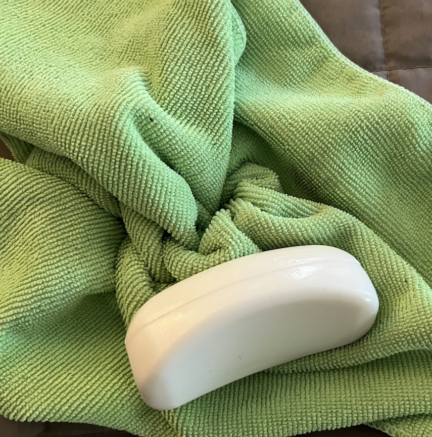soap on a wash rag