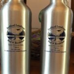 Reusable Bedford Landings Bed & Breakfast water bottles available for guests near Smith Mountain Lake, supporting the inn’s reduce, reuse, and recycle efforts.